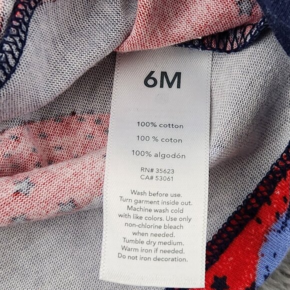 3/$20 Carter's Just One You Top Baby Girls 6M Blue Red Strawberry Print Cotton - Picture 3 of 9